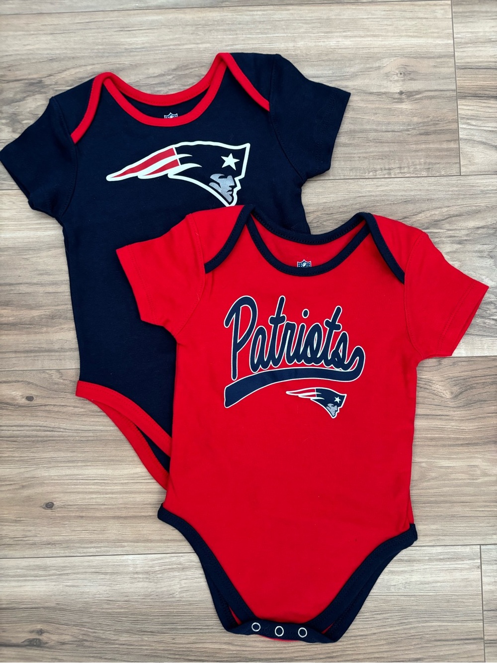 New England Patriots Red & Navy Baby One-Piece Bodysuits - 2 Pack